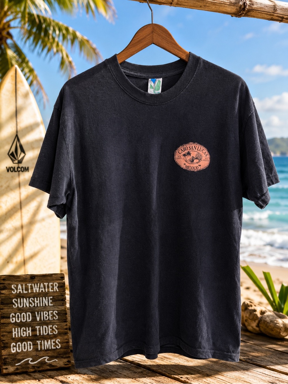 Black Short-Sleeve Cabo San Lucas Graphic Tee Size Large